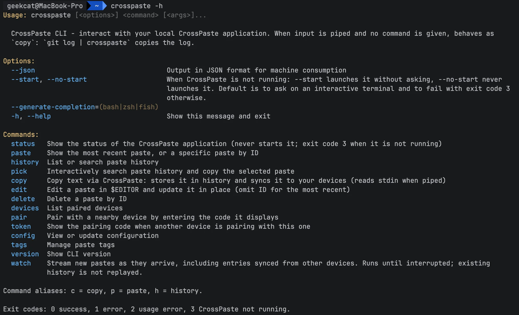 CrossPaste command-line tool