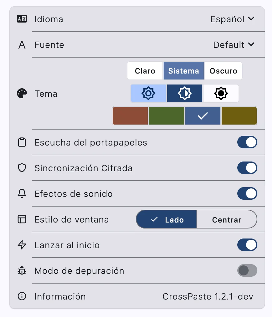 Interfaz de configuración básica